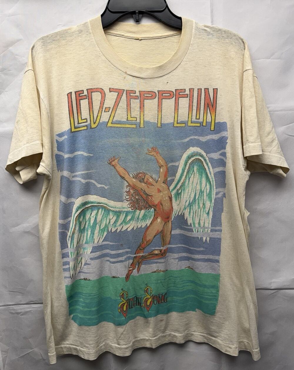 Vintage Led Zeppelin Swan Song T Shirt Sz M?? Single Stitch **Flaws Read**